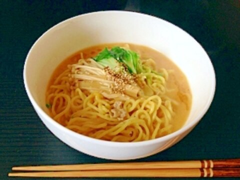 前日の鍋の残りで！濃いラーメン